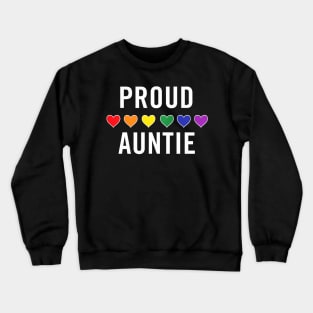 Lgbt Ally Proud Auntie Lgbtq Gay Pride Aunt Rainbow Crewneck Sweatshirt